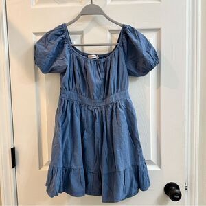 Youth girls Sugar and Summer blue fit and flare puff sleeve dress size 14